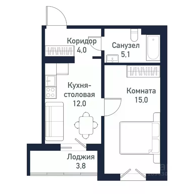 1-к кв. Челябинская область, Челябинский городской округ, пос. ... - Фото 0