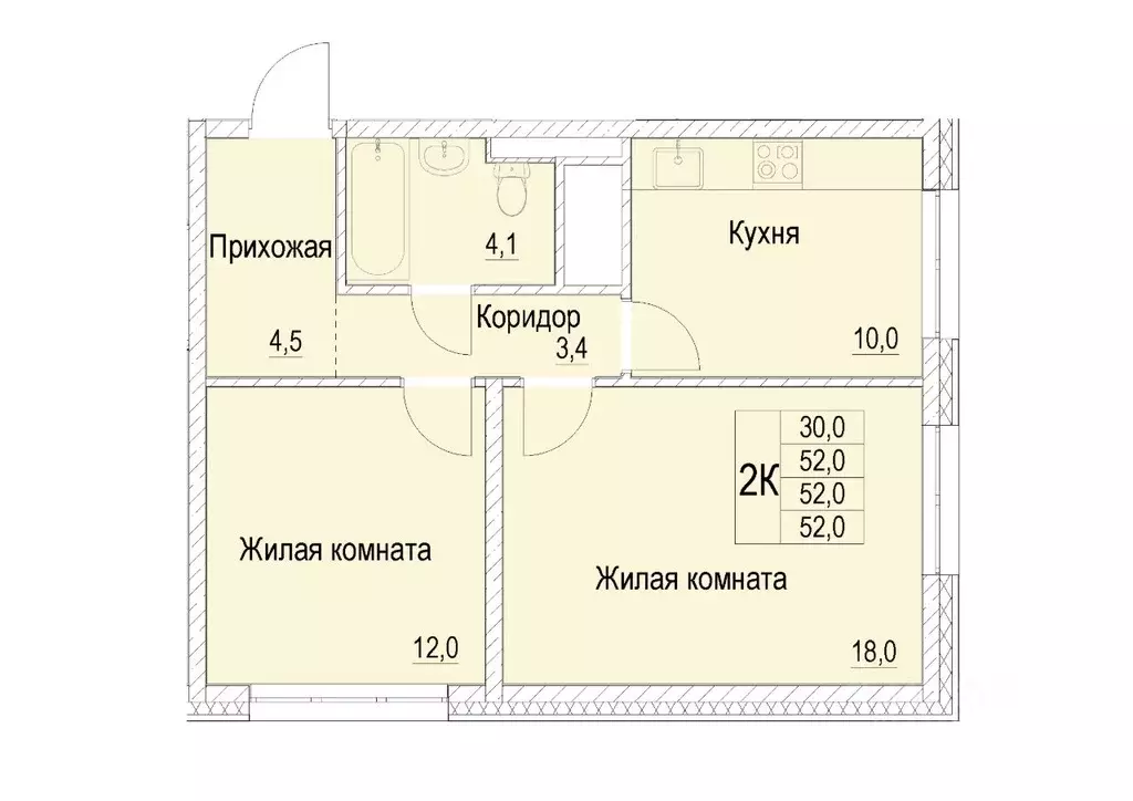 2-к кв. Московская область, Мытищи Медицинская ул., 11 (52.0 м) - Фото 0