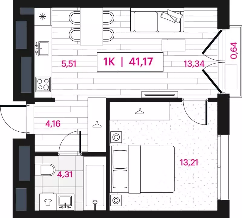 1-к кв. Омская область, Омск ул. Пушкина, 77 (41.17 м) - Фото 1