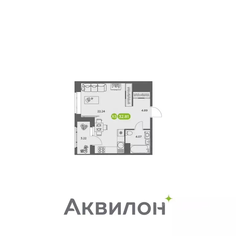 Студия Архангельская область, Архангельск АКвартал жилой комплекс ... - Фото 0