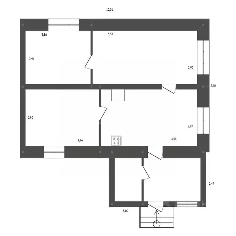Дом в Амурская область, Серышево пгт ул. Школьная, 21 (51 м) - Фото 2