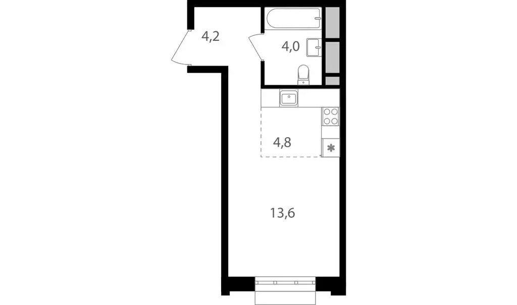 Квартира-студия: Москва, Михалковская улица, 48с1 (26.6 м) - Фото 0