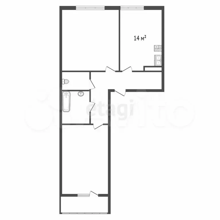 2-к. квартира, 65 м, 9/9 эт. - Фото 0