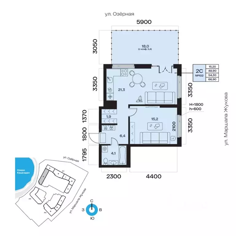 2-к кв. Башкортостан, Уфа Сипайлово жилрайон, Атлантис жилой комплекс ... - Фото 1
