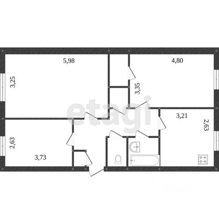 3-к кв. Ямало-Ненецкий АО, Новый Уренгой Надымская ул., 7 (69.97 м) - Фото 1