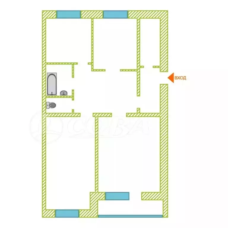 3-комнатная квартира: Тюменская область, Нижнетавдинский муниципальный ... - Фото 2