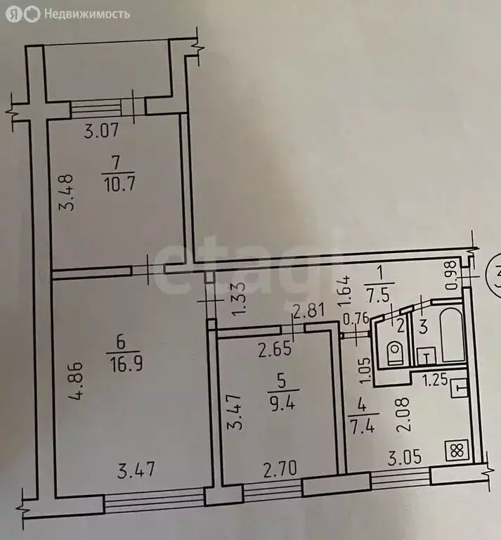 3-комнатная квартира: Ижевск, улица Михаила Петрова, 25 (54.7 м) - Фото 0