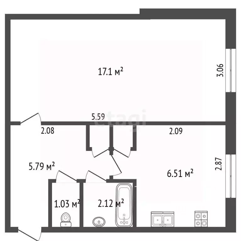 1-к кв. Мордовия, Саранск ул. Семашко, 22А (33.2 м) - Фото 1