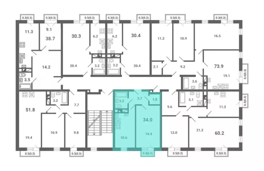 1-комнатная квартира: посёлок Мещерино, улица 4-й квартал, 27 (34 м) - Фото 2