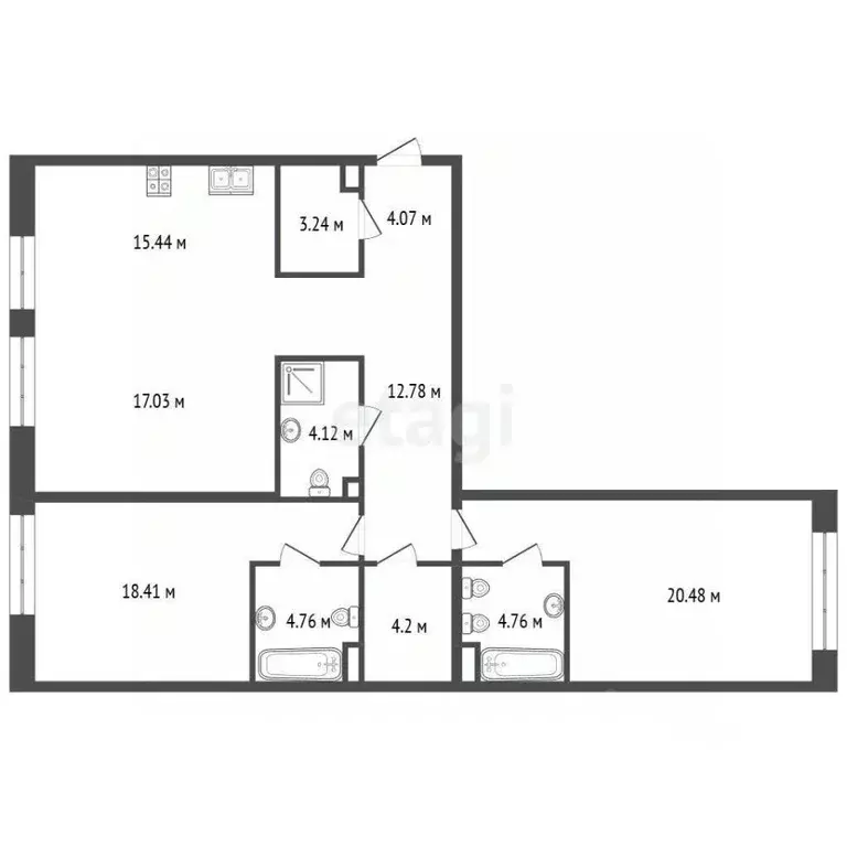 3-к кв. Москва ул. Эдуарда Стрельцова, 2к1 (110.0 м) - Фото 2