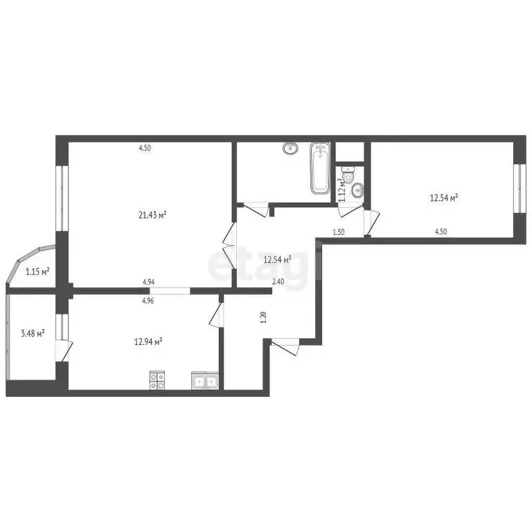 2-комнатная квартира: Дмитров, микрорайон имени В.Н. Махалина, 40 ... - Фото 1