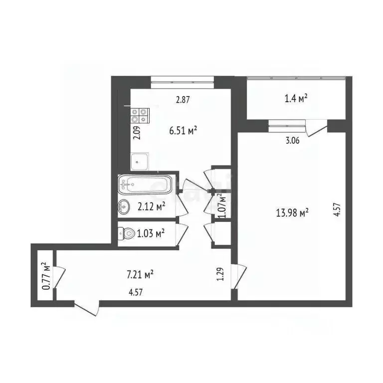 1-к кв. Мордовия, Саранск Ярославская ул., 14 (33.0 м) - Фото 1
