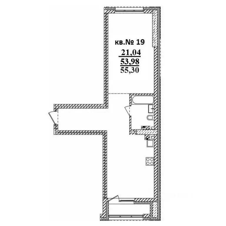 2-к кв. Новосибирская область, Новосибирск Садовая ул., 17 (55.3 м) - Фото 1