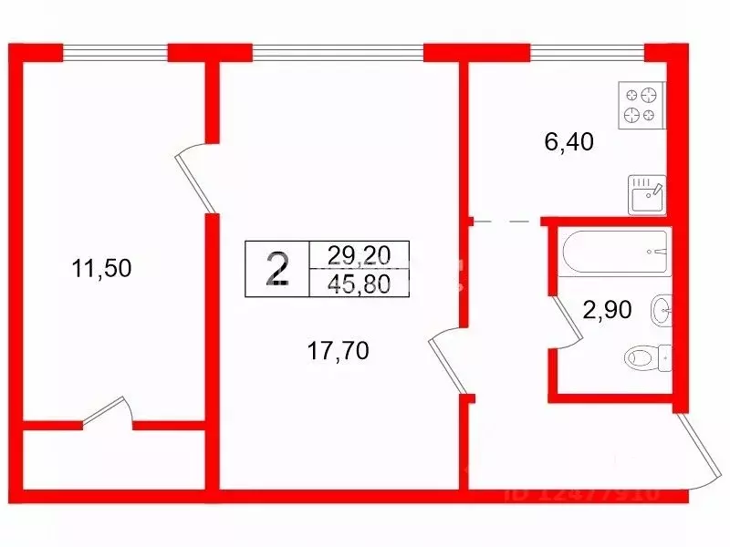 2-к кв. Санкт-Петербург просп. Металлистов, 91 (45.8 м) - Фото 2
