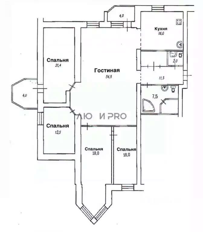 4-к кв. Башкортостан, Уфа просп. Октября, 122/4 (164.9 м) - Фото 2