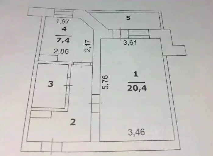 1-к кв. Белгородская область, Белгород Молодежная ул., 22 (37.8 м) - Фото 2