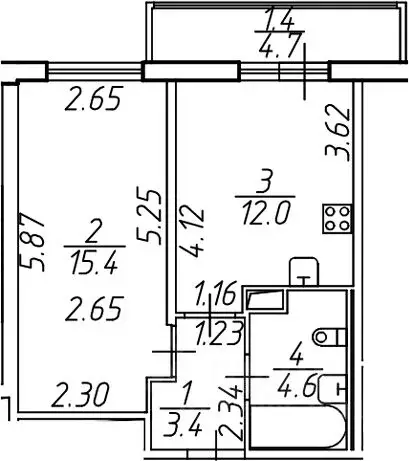 1-к кв. Ленинградская область, Мурино Всеволожский район, ул. ... - Фото 1