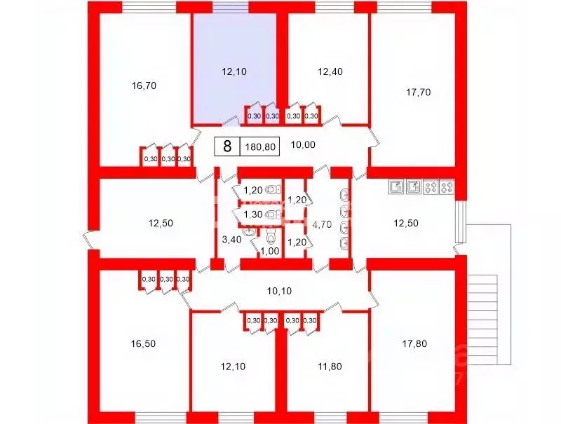 Комната Санкт-Петербург ул. Брянцева, 17 (12.1 м) - Фото 2