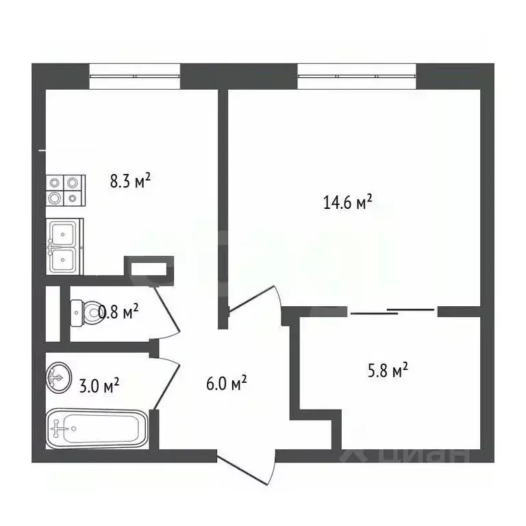 1-к кв. Мордовия, Саранск ул. 1-я Набережная, 48 (40.5 м) - Фото 2