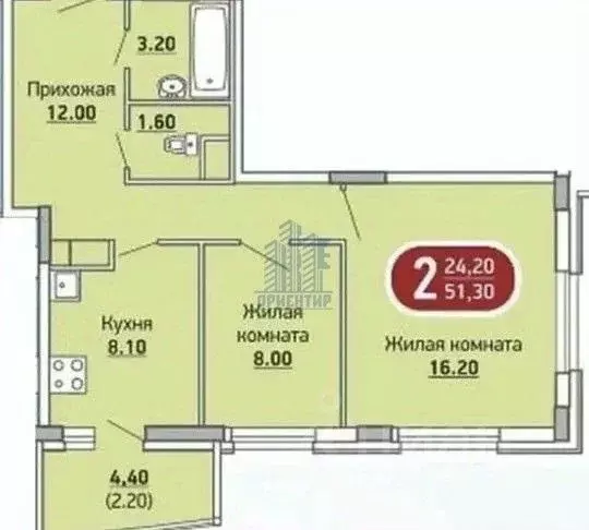 2-к кв. Чувашия, Чебоксары ул. Радужная, 11 (49.4 м) - Фото 2