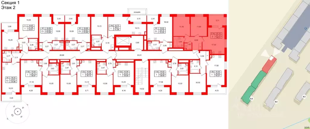 2-к кв. Санкт-Петербург Пулковское ш., 99к6 (51.15 м) - Фото 2