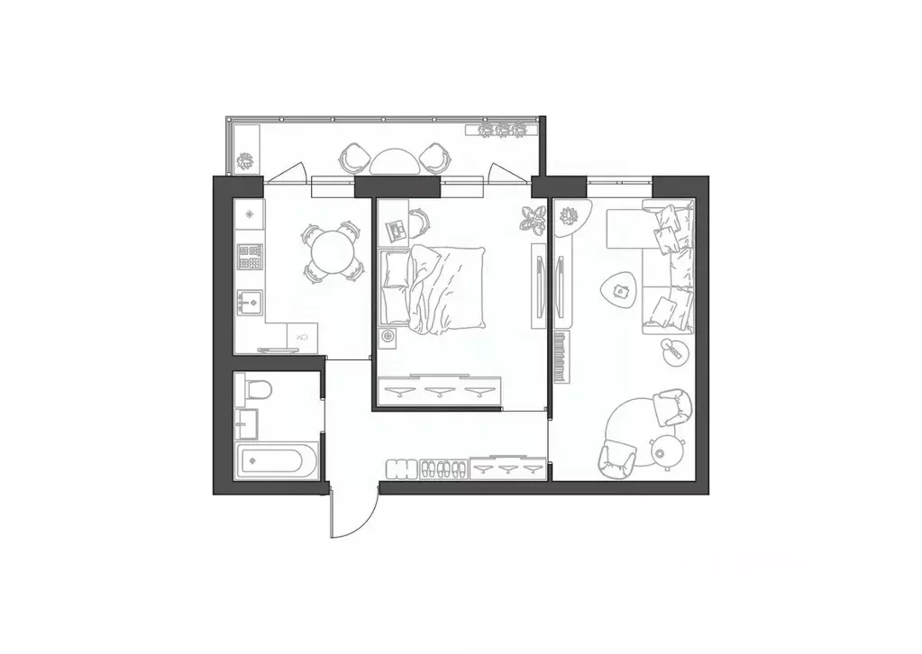 2-к кв. Волгоградская область, Волгоград Квартал жилой комплекс (52.11 ... - Фото 1