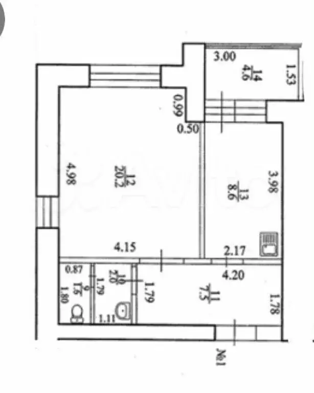 1-комнатная квартира: Уфа, Новомостовая улица, 22 (42.2 м) - Фото 1