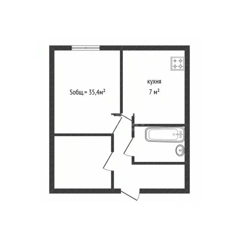 1-к кв. Брянская область, Брянский район, Добрунское с/пос, д. Добрунь ... - Фото 2