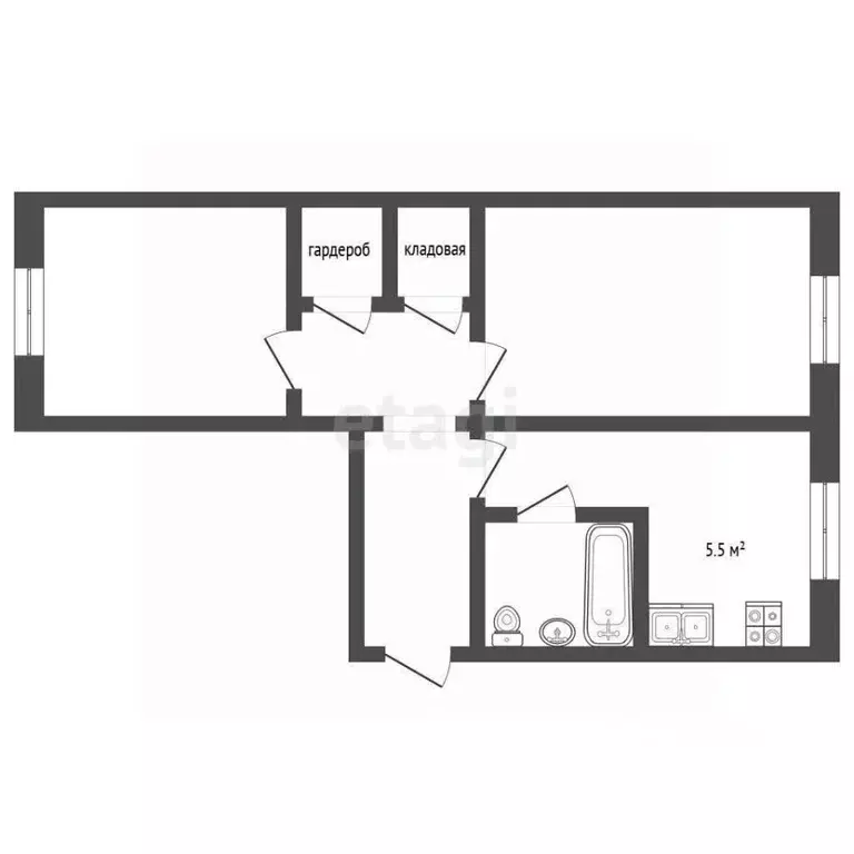 2-к кв. Камчатский край, Петропавловск-Камчатский Пограничная ул., ... - Фото 2