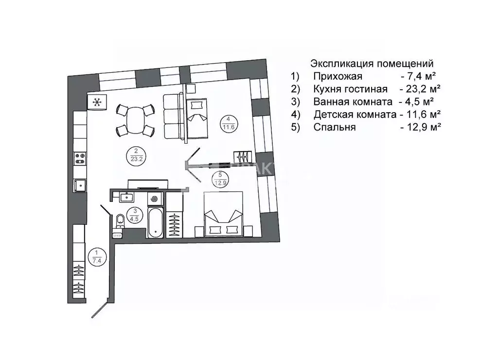 3-к кв. Москва пос. Коммунарка, ул. Сосенский Стан, 17 (59.8 м) - Фото 2