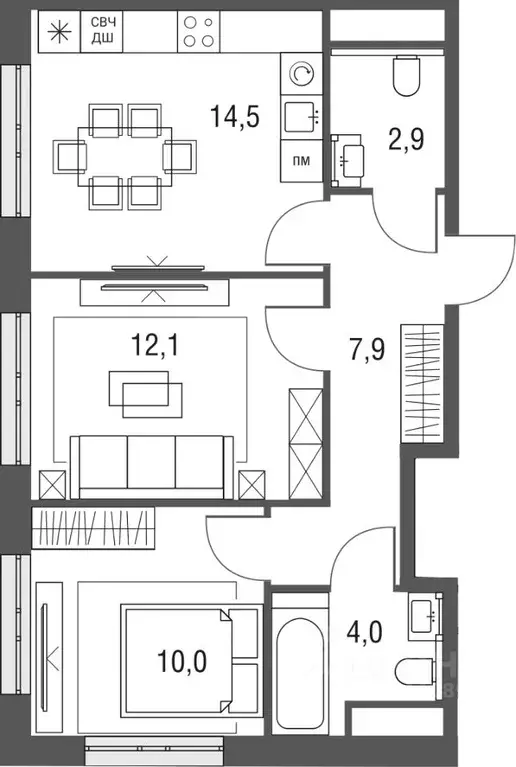 2-к кв. Москва Тагильская ул., 2к1 (51.6 м) - Фото 0