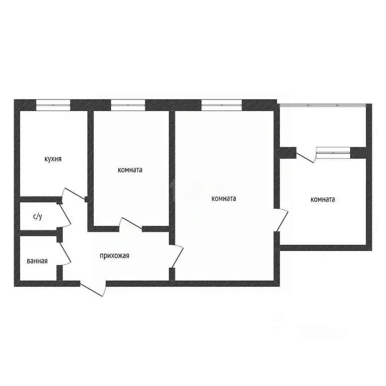 3-к кв. Нижегородская область, Нижний Новгород 6-й мкр, 29 (56.5 м) - Фото 0
