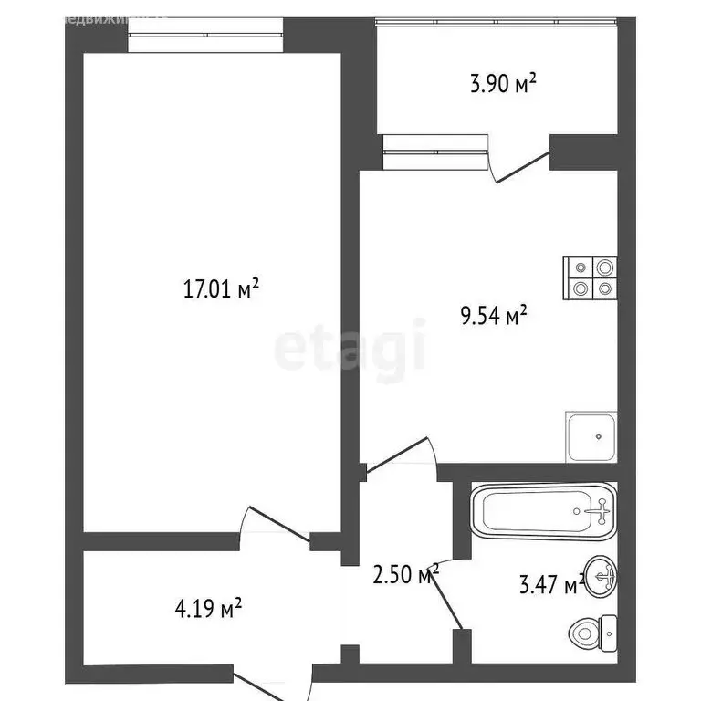1-комнатная квартира: Стерлитамак, Крымская улица, 24 (36.4 м) - Фото 0