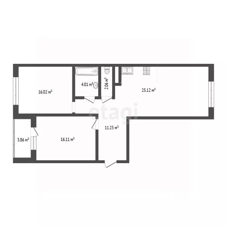 2-к кв. Тюменская область, Тюмень Ставропольская ул., 97к4 (74.0 м) - Фото 1