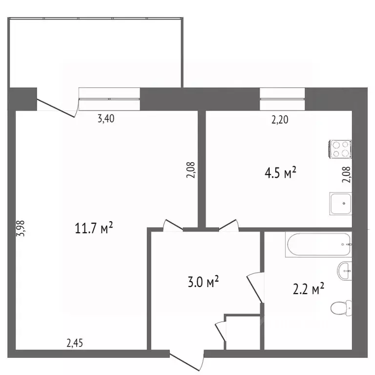 1-к кв. Севастополь ул. Хрусталева, 59 (31.4 м) - Фото 1