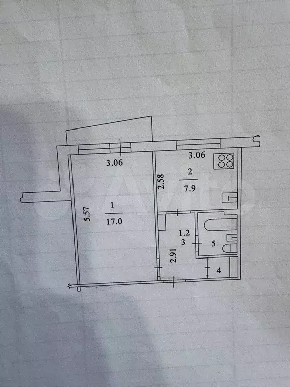 1-к. квартира, 33 м, 6/9 эт. - Фото 0