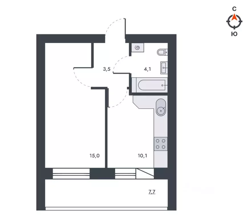 1-к кв. Кировская область, Киров ул. Капитана Дорофеева, 24 (40.4 м) - Фото 1