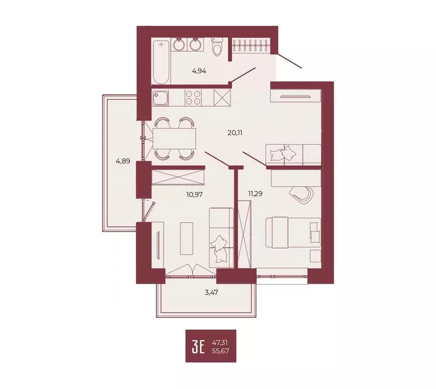 3-к кв. Пензенская область, Пенза ул. Тепличная, 55 (55.67 м) - Фото 0