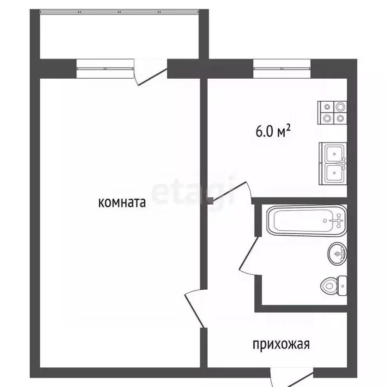 1-к кв. Ярославская область, Рыбинск Волочаевская ул., 19 (30.4 м) - Фото 2
