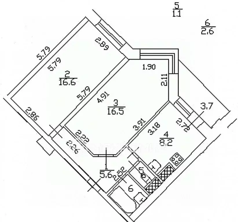 2-к кв. Санкт-Петербург Туристская ул., 28к1 (50.6 м) - Фото 1