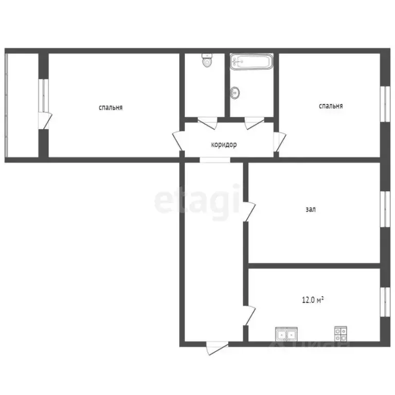 3-к кв. Ростовская область, Ростов-на-Дону просп. 40-летия Победы, ... - Фото 2