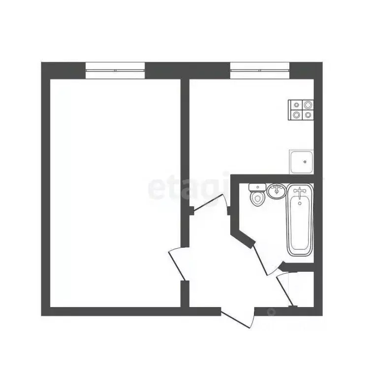 1-к кв. Московская область, Дмитров Имени А.М. Маркова мкр, 12А (29.0 ... - Фото 2