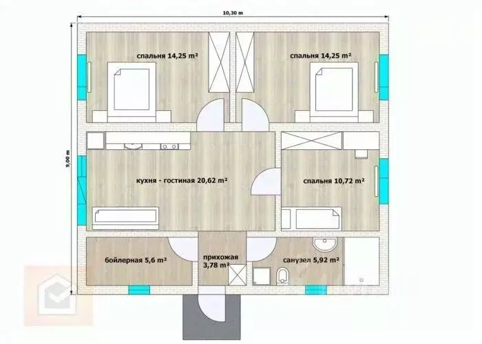 Дом в Крым, Сакский район, с. Уютное ул. Садовая (93 м) - Фото 2