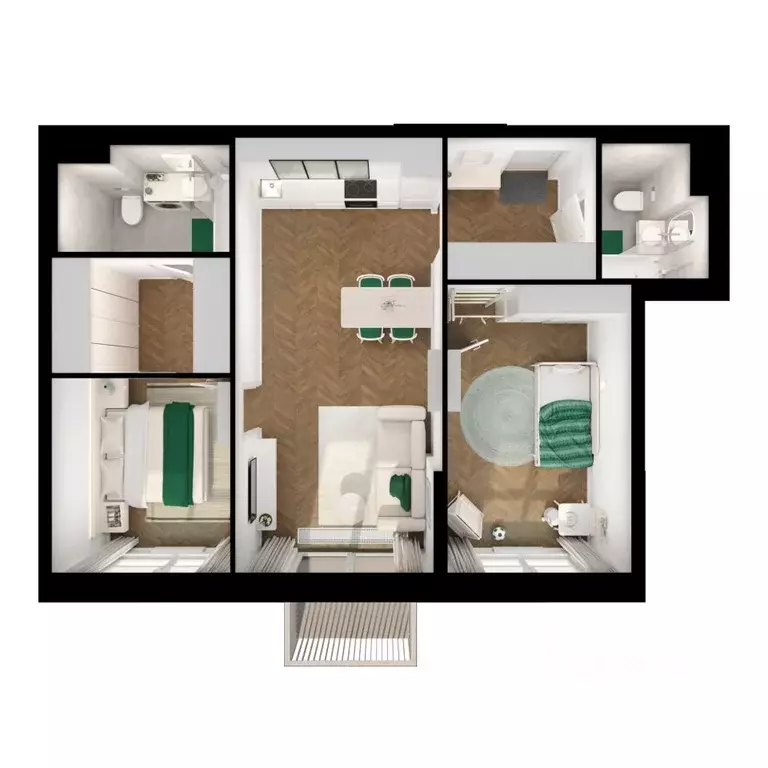 2-к кв. Москва Кавказский Бульвар 51 жилой комплекс, к3.5 (65.0 м) - Фото 2