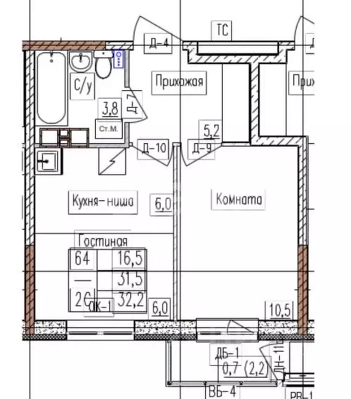 2-к кв. Пермский край, Пермь Белозерская ул., 30А (32.2 м) - Фото 0