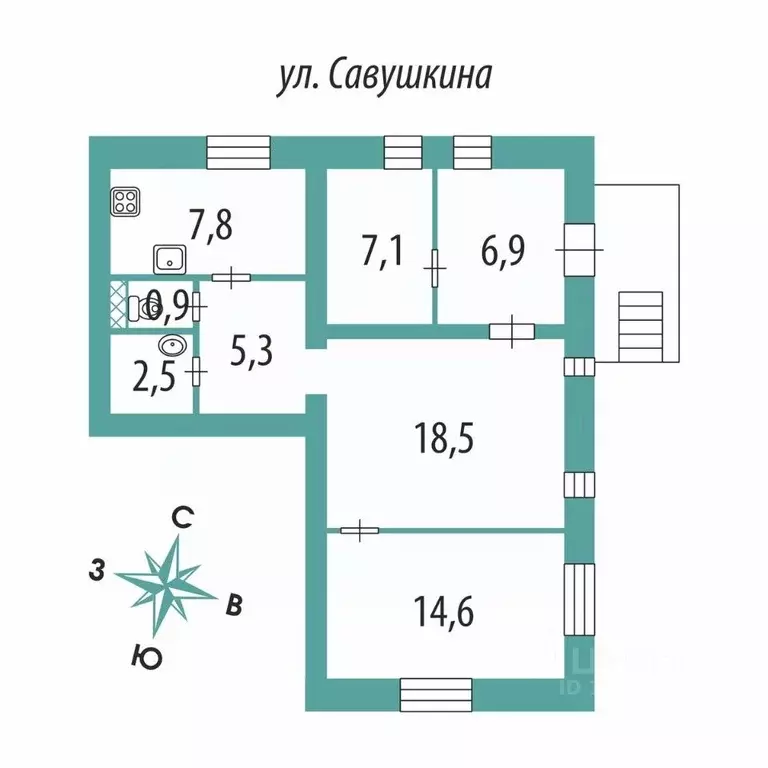 Помещение свободного назначения в Санкт-Петербург ул. Савушкина, 60 ... - Фото 2