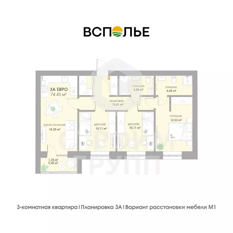 3-к кв. Владимирская область, Суздаль  (74.45 м) - Фото 0