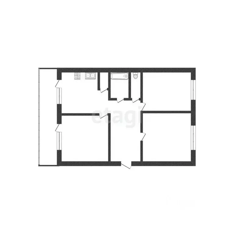 3-к кв. Башкортостан, Нефтекамск Трактовая ул., 58 (75.0 м) - Фото 1