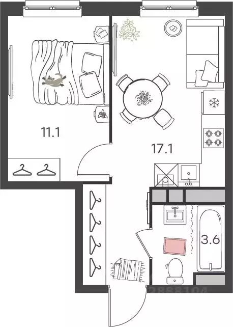 1-к кв. Нижегородская область, Нижний Новгород Культура с/пос, 26А ... - Фото 2