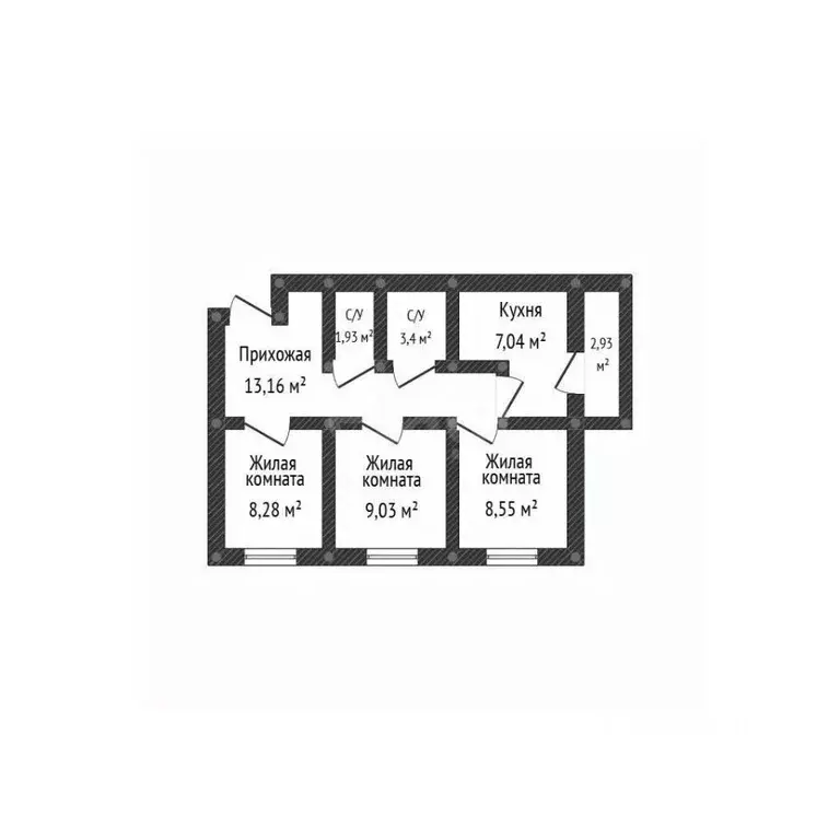 3-к кв. Воронежская область, Воронеж просп. Труда, 139Бк2 (51.1 м) - Фото 2